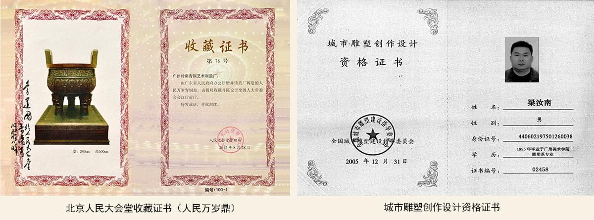 梁汝南大師部分榮譽(yù)證書(shū)展示