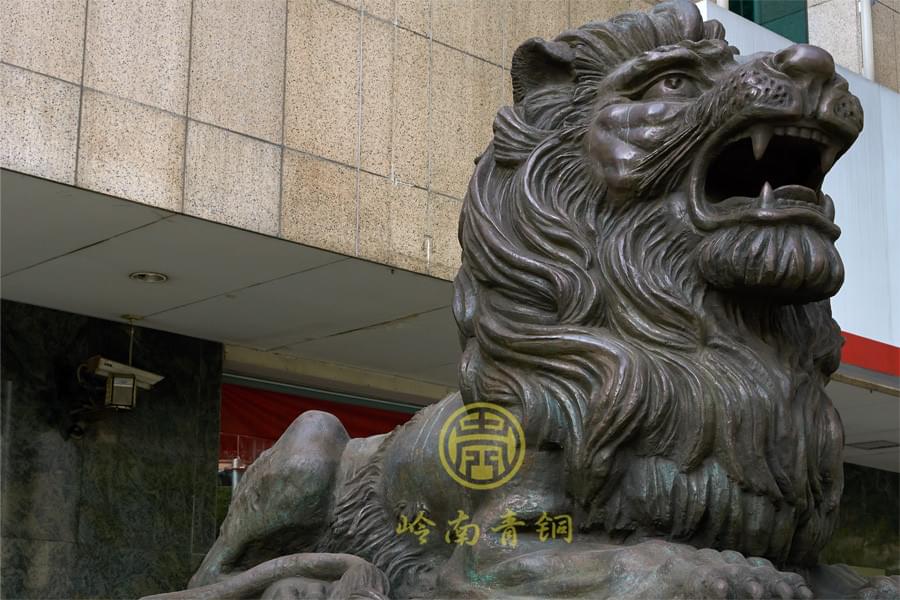廣東發(fā)展銀行門口銅獅工程