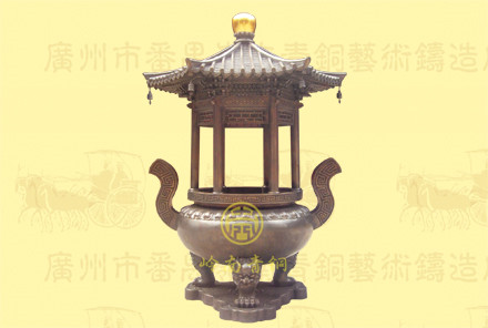 （精品）單層蓋頂圓香爐A，口徑1.08米，高2.8米