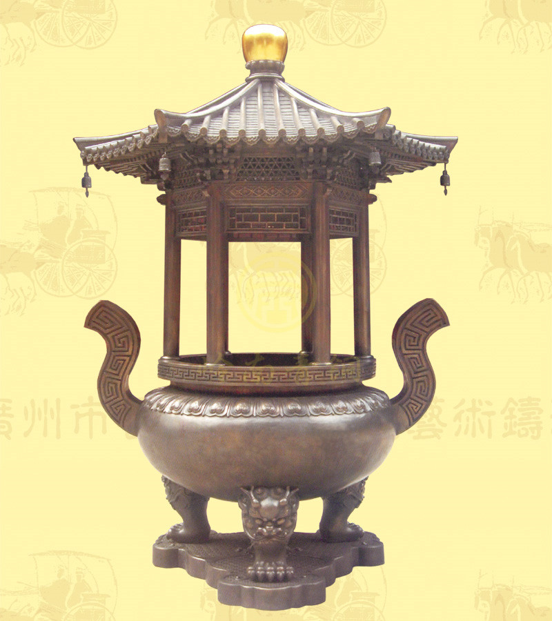 （精品）單層蓋頂圓香爐A，口徑1.08米，高2.8米