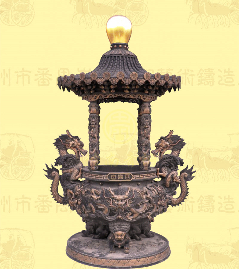 （精品）單層蓋頂圓香爐B，口徑0.98米，高2.5米