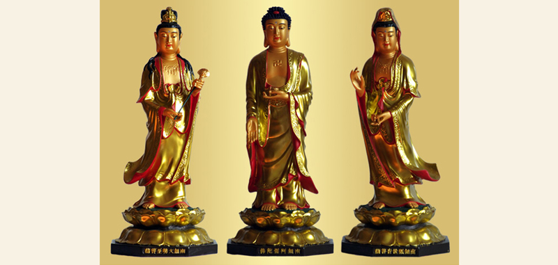 西方三圣銅佛像