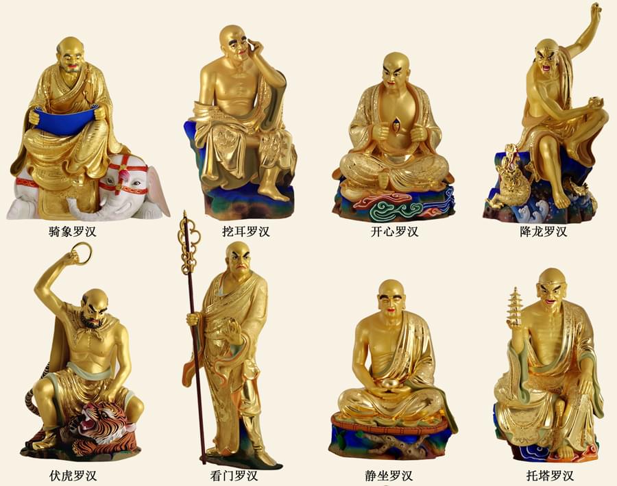 十八羅漢銅佛像