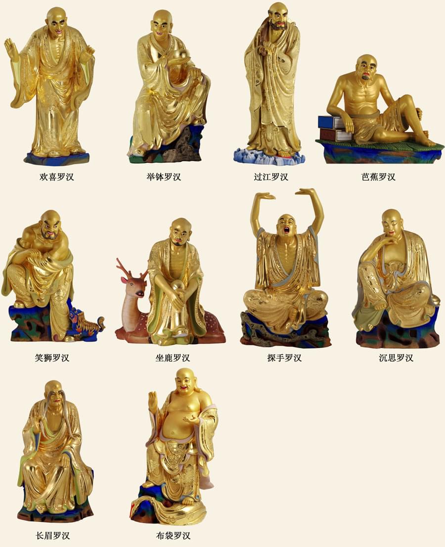 十八羅漢銅佛像
